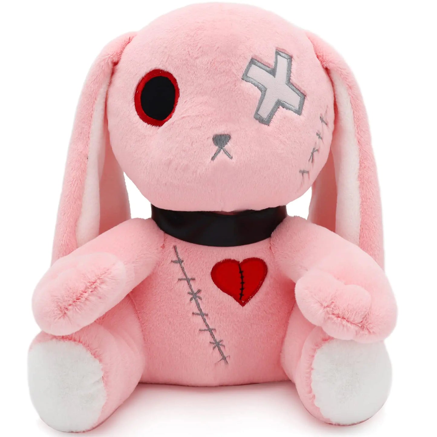 Goth Bunny Plush Rabbit Stuffed Animal Horror Plushies Easter Stuffed Animal Creepy Spooky Bunny Stuffed Animal Crazy Rabbit Plushie Toy