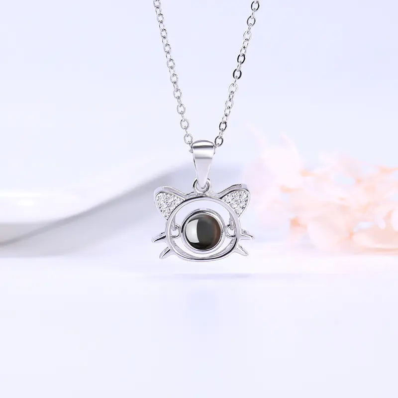 Cat Projection Pendant Necklace
