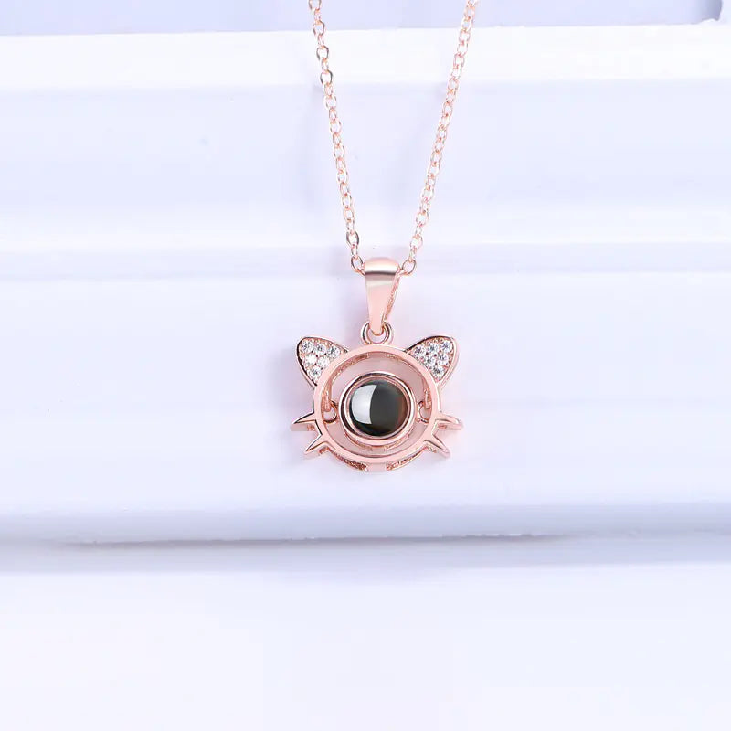 Cat Projection Pendant Necklace