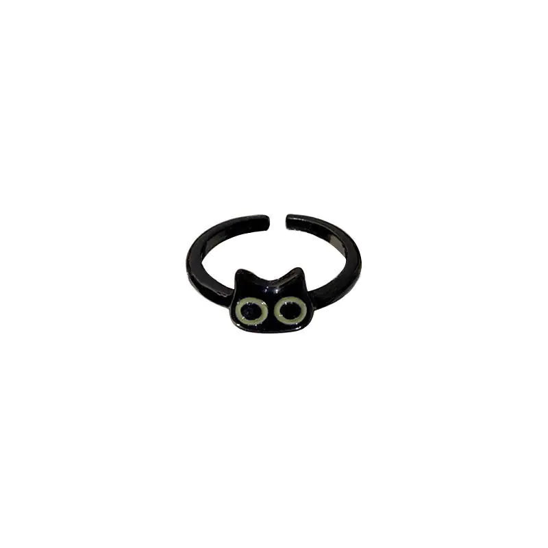 Cute Black Cat Ring for Women