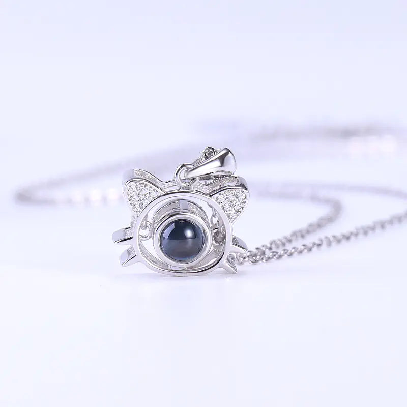 Cat Projection Pendant Necklace