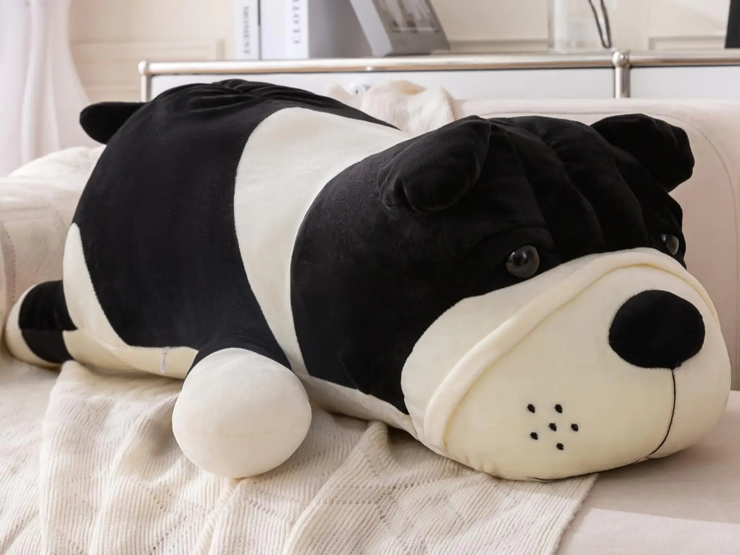 Stuffed Animal Bulldog Puppy Dog Stuffed Animal Bulldog Large Plush Dog Big Plush Toy for Boys Girls Kids Black 31.4in/80cm
