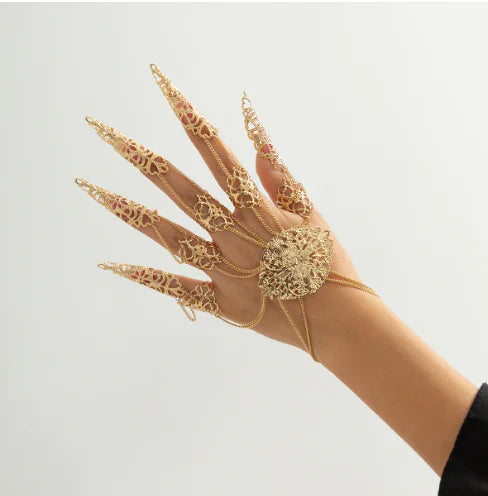 Punk Goth Exaggerated Finger Tassel Bracelet