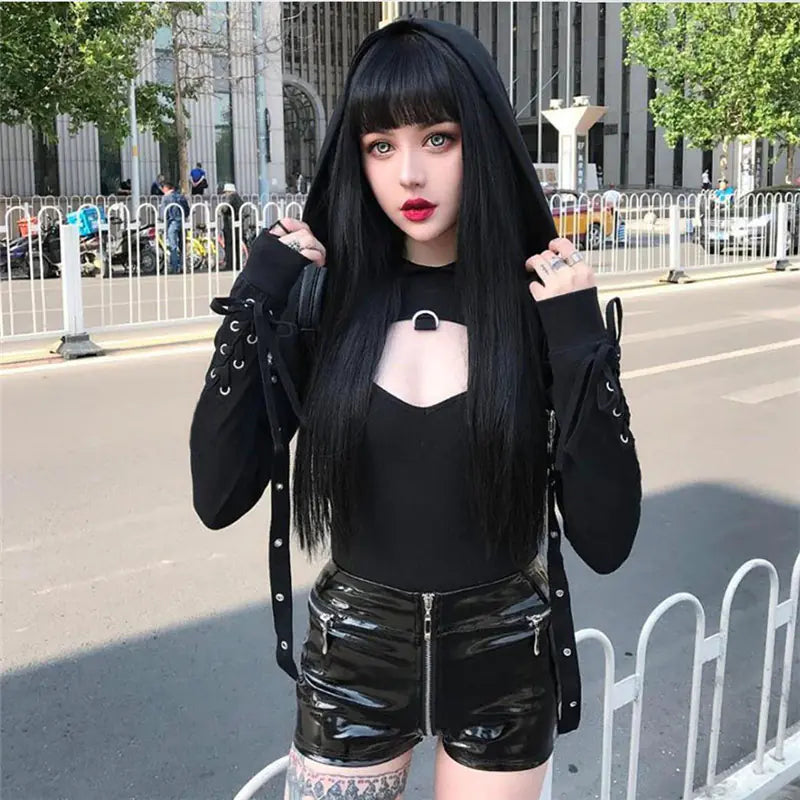 Gothic Hooded Long Sleeve Hoodie for Halloween