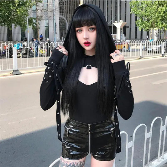 Gothic Hooded Long Sleeve Hoodie for Halloween