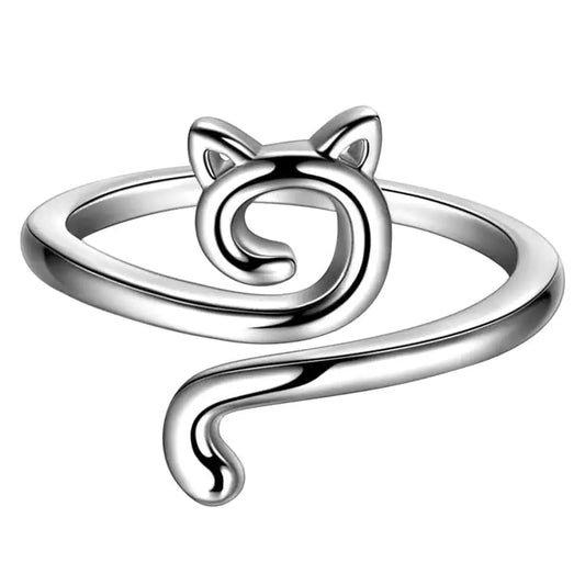 Geometric Adjustable Cat Ring Knitted Ornament