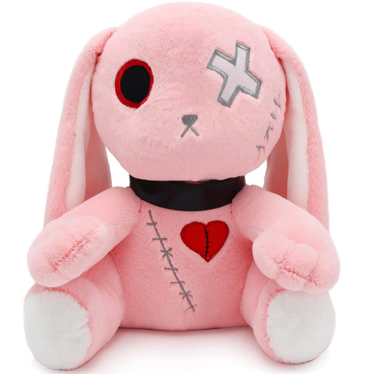 Goth Bunny Plush Rabbit Stuffed Animal Horror Plushies Easter Stuffed Animal Creepy Spooky Bunny Stuffed Animal Crazy Rabbit Plushie Toy