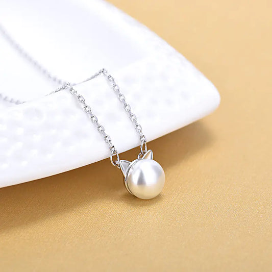 Cat Ear Pearl Choker Necklace