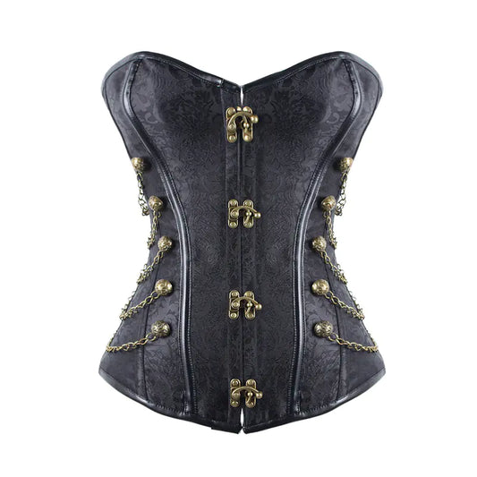 Vintage Gothic Corset with Side Zipper
