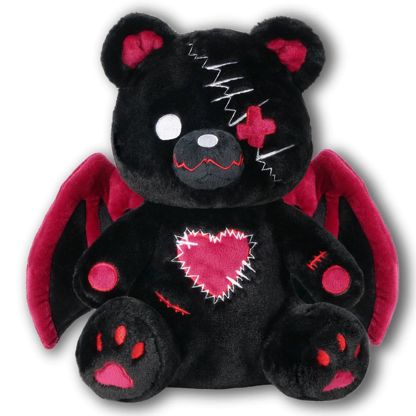 Scary Goth Teddy Plush-Creepy Emo Bear Stuffed Animal-Horror Plushie Animal
