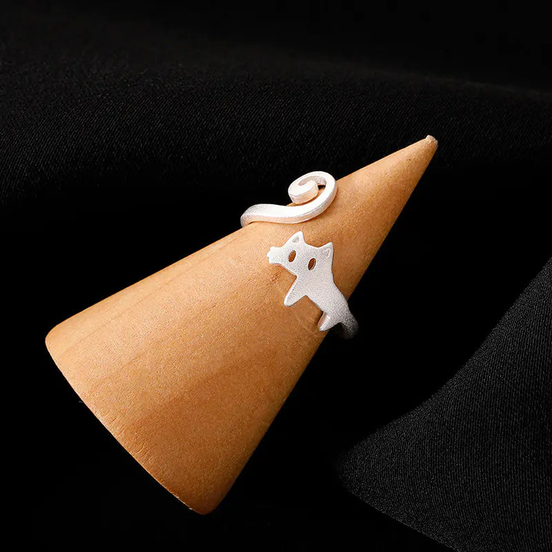 Cute Adjustable Cat Ring for Girls - Minimalist Design