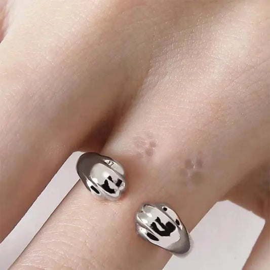 S925 Silver Cat Paw Print Ring