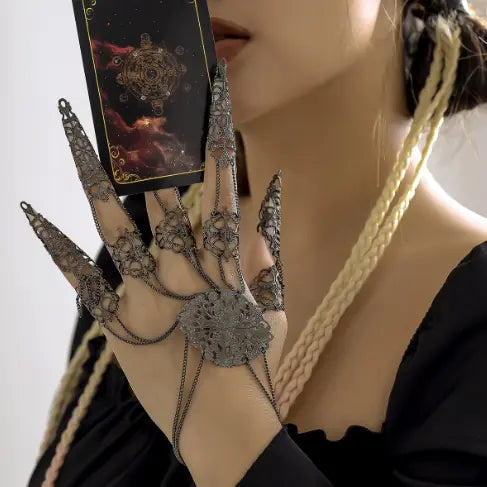 Punk Goth Exaggerated Finger Tassel Bracelet