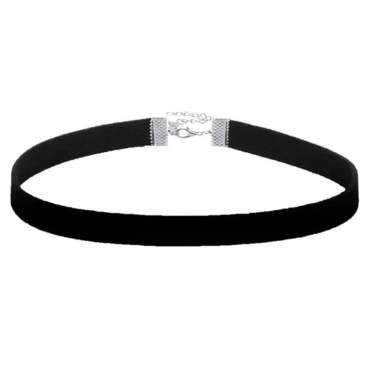 Gothic Minimalist Choker Necklace Set with Lace