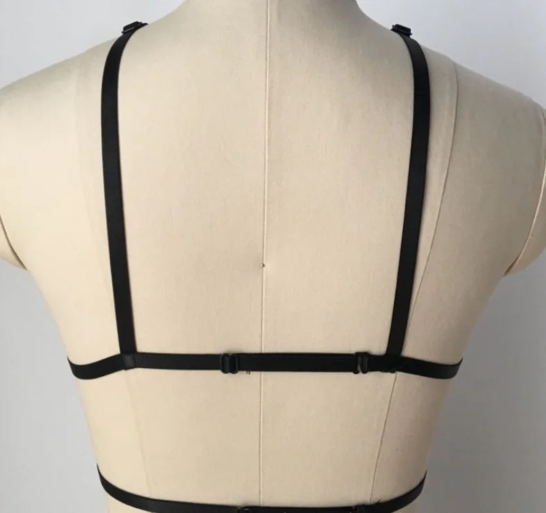 Gothic Punk Style Star Harness Lingerie Set