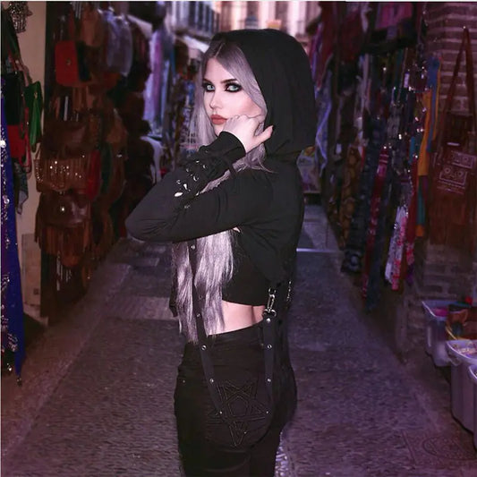 Gothic Hooded Long Sleeve Hoodie for Halloween