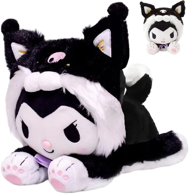 10" Kawaii Plush Toy Lovely Kitty My Melo Cinnamon Anime Plush Super Cute Dog Stuffed Animal Pillow Doll Perfect Cartoon Figure Theme Party Favor for Girls Boys Children Fans Birthday (Black Kuro)