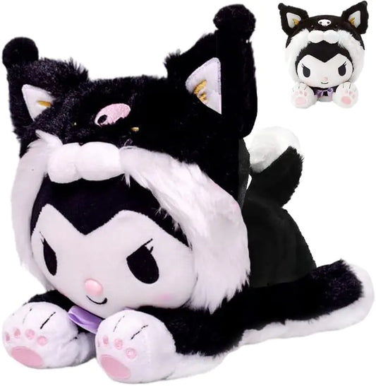 10" Kawaii Plush Toy Lovely Kitty My Melo Cinnamon Anime Plush Super Cute Dog Stuffed Animal Pillow Doll Perfect Cartoon Figure Theme Party Favor for Girls Boys Children Fans Birthday (Black Kuro)