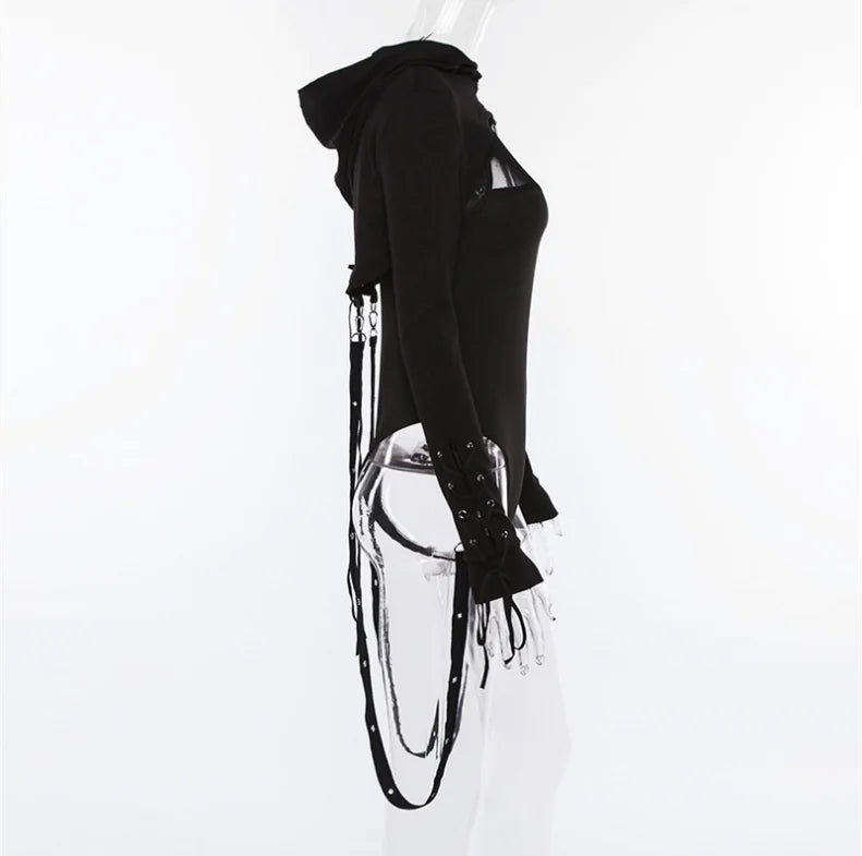 Gothic Hooded Long Sleeve Hoodie for Halloween