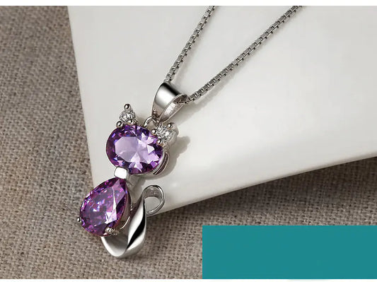 925 Sterling Silver Cat Pendant Necklace