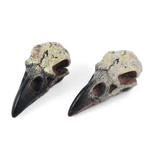 Gothic Resin Crow Skull Necklace Pendant Accessory