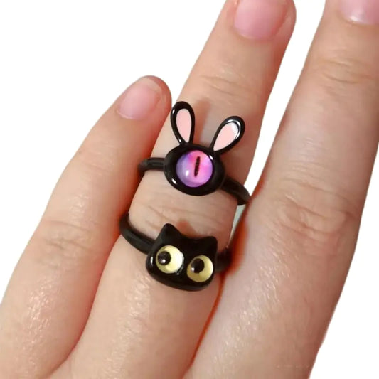 Cute Black Cat Ring for Women