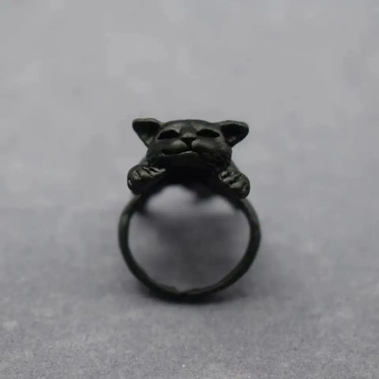 Adjustable Opening Ring - Cute Lazy Cat Design