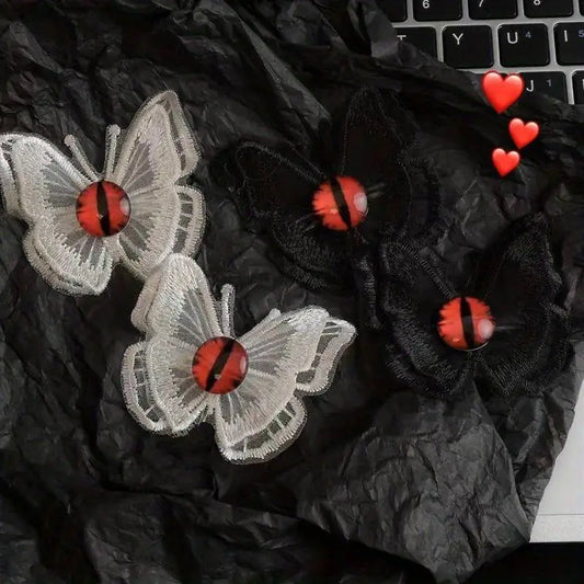 Butterfly Embroidery Hairpin Clip for Gothic Style