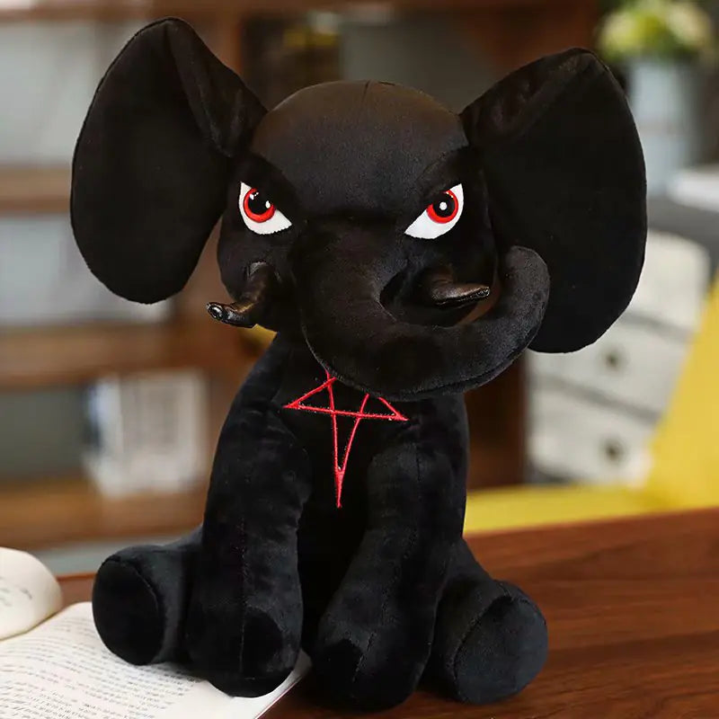 Dark Themed Plush Toy Black Elephant & Cartoon Figures