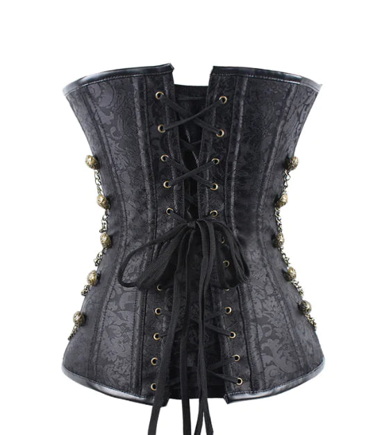 Vintage Gothic Corset with Side Zipper
