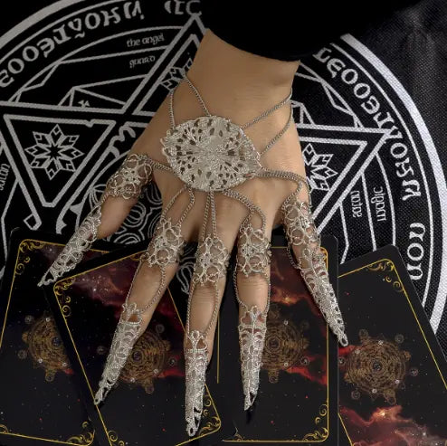 Punk Goth Exaggerated Finger Tassel Bracelet